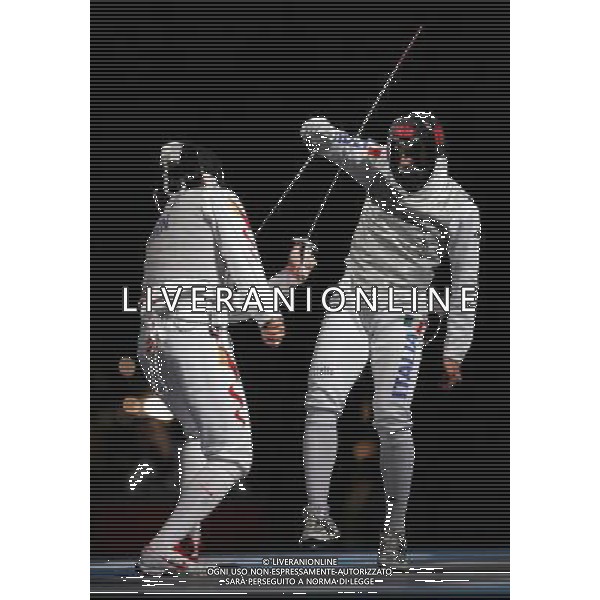 Pechino -08-2008 Giochi Olimpici Pechino Beijing 2008 finali scherma nella foto salvatore sanzo (GER) bronzo e zhu juni (chi) ph marco luzzani/ag aldo liverani s.a.s. 