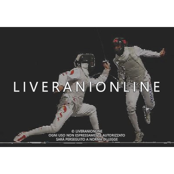 Pechino -08-2008 Giochi Olimpici Pechino Beijing 2008 finali scherma nella foto sanzo salvatore (ITA) e zhu jun (CHI) a fine gara ph marco luzzani/ag aldo liverani s.a.s. 