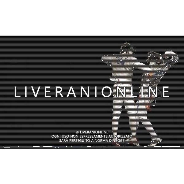 Pechino -08-2008 Giochi Olimpici Pechino Beijing 2008 finali scherma nella foto sanzo salvatore (ITA) e zhu jun (CHI) a fine gara ph marco luzzani/ag aldo liverani s.a.s. 