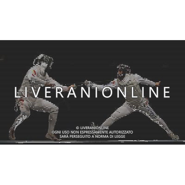 Pechino -08-2008 Giochi Olimpici Pechino Beijing 2008 finali scherma nella foto sanzo salvatore (ITA) e zhu jun (CHI) a fine gara ph marco luzzani/ag aldo liverani s.a.s. 