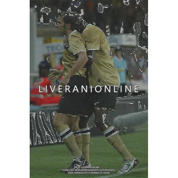 Juventus - Fc Artmedia Bratislava Preliminare Champions League 2008/2009 13-08-2008 Torino Nella foto: Esultanza dopo il gol di alessandro del piero del 2-0 con sissoko ©Manuela Viganti/Press Photo/Ag. Aldo Liverani