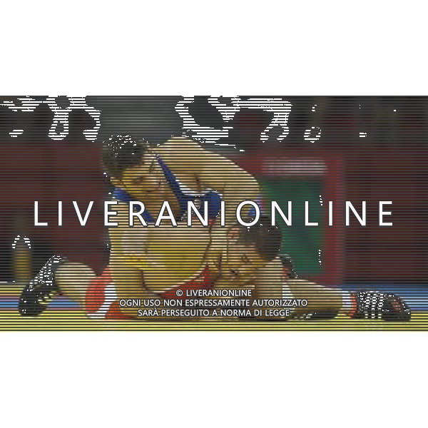 Pechino 14-08-2008 Giochi Olimpici Pechino Beijing 2008 lotta greco romana 84 kg nella foto andrea minguzzi (ITA) oro e fodor zoltan (HUN) ph marco luzzani/ag aldo liverani s.a.s.