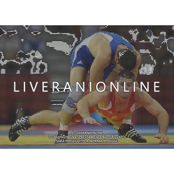 Pechino 14-08-2008 Giochi Olimpici Pechino Beijing 2008 lotta greco romana 84 kg nella foto andrea minguzzi (ITA) oro e fodor zoltan (HUN) ph marco luzzani/ag aldo liverani s.a.s.