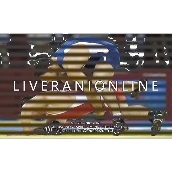 Pechino 14-08-2008 Giochi Olimpici Pechino Beijing 2008 lotta greco romana 84 kg nella foto andrea minguzzi (ITA) oro e fodor zoltan (HUN) ph marco luzzani/ag aldo liverani s.a.s.