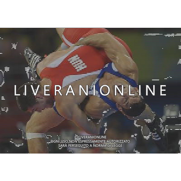 Pechino 14-08-2008 Giochi Olimpici Pechino Beijing 2008 lotta greco romana 84 kg nella foto andrea minguzzi (ITA) oro e fodor zoltan (HUN) nel momento della vittoria ph marco luzzani/ag aldo liverani s.a.s.