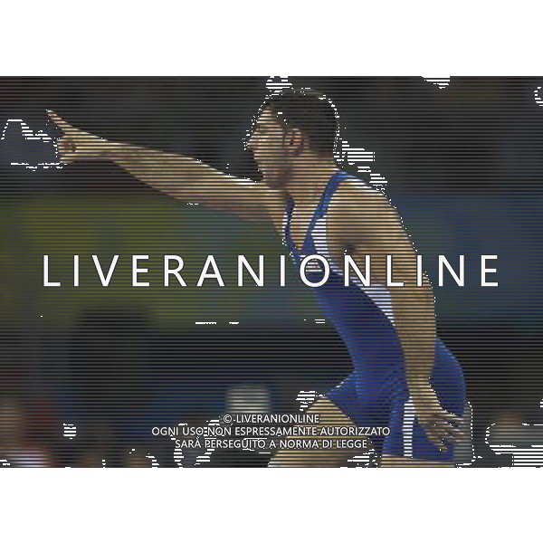 Pechino 14-08-2008 Giochi Olimpici Pechino Beijing 2008 lotta greco romana 84 kg nella foto andrea minguzzi (ITA) oro esulta dopo la vittoria ph marco luzzani/ag aldo liverani s.a.s.