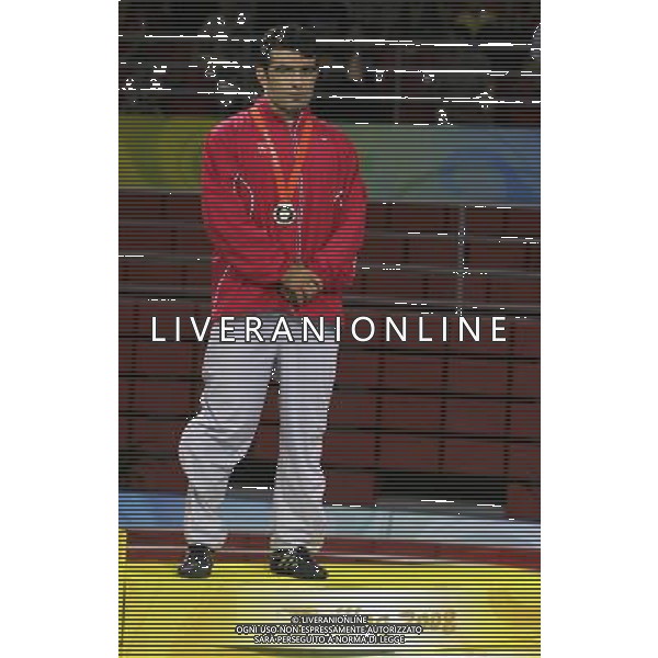 Pechino 14-08-2008 Giochi Olimpici Pechino Beijing 2008 lotta greco romana 84 kg nella foto nazmi avluca (TUR) bronzo a pari merito con ara abrahamian (SWE) che lascierà polemicamente il podio ph marco luzzani/ag aldo liverani s.a.s.