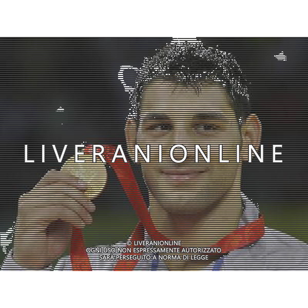 Pechino 14-08-2008 Giochi Olimpici Pechino Beijing 2008 lotta greco romana 84 kg nella foto Andrea Minguzzi (ITA) oro ph marco luzzani/ag aldo liverani s.a.s.