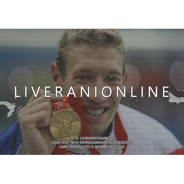 Pechino -08-2008 Giochi Olimpici Pechino Beijing 2008 finali nuoto nella foto alain bernard (FRA) oro 100 m stile libero ph marco luzzani/ag aldo liverani s.a.s.