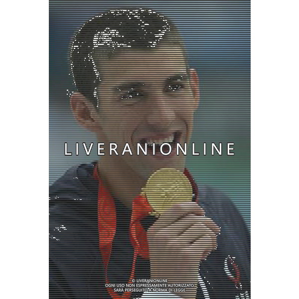 Pechino -08-2008 Giochi Olimpici Pechino Beijing 2008 finali nuoto nella foto michael phelps (usa) oro 100 m farfalla 7° oro ph marco luzzani/ag aldo liverani s.a.s.