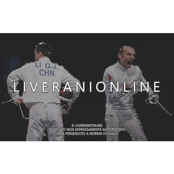 Pechino -08-2008 Giochi Olimpici Pechino Beijing 2008 scherma a squadre nella foto rota alfredo esulta ph marco luzzani/ag aldo liverani s.a.s.