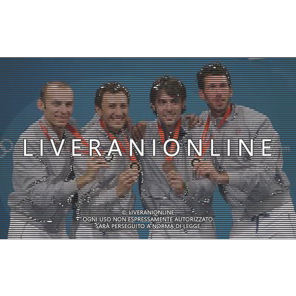 Pechino -08-2008 Giochi Olimpici Pechino Beijing 2008 scherma a squadre nella foto confalonieri diego, rota alfredo tagliariol matteo e carozzo stefano (ITA) ph marco luzzani/ag aldo liverani s.a.s.