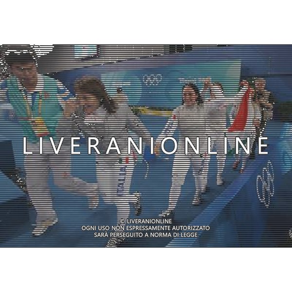 Pechino -08-2008 Giochi Olimpici Pechino Beijing 2008 finale bronzo fioretto squadre femminile nella foto italia esulta ph marco luzzani/ag aldo liverani s.a.s. 