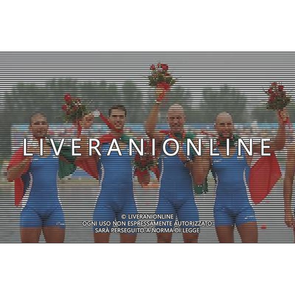 Pechino 17-08-2008 Giochi Olimpici Pechino Beijing 2008 canottagio 4x nella foto agamennoni luca, venier simone, galtarossa rossano e raineri simone (ITA) argento ph marco luzzani/ag aldo liverani s.a.s.
