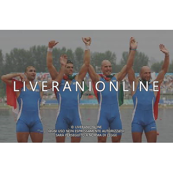 Pechino 17-08-2008 Giochi Olimpici Pechino Beijing 2008 canottagio 4x nella foto agamennoni luca, venier simone, galtarossa rossano e raineri simone (ITA) argento ph marco luzzani/ag aldo liverani s.a.s.
