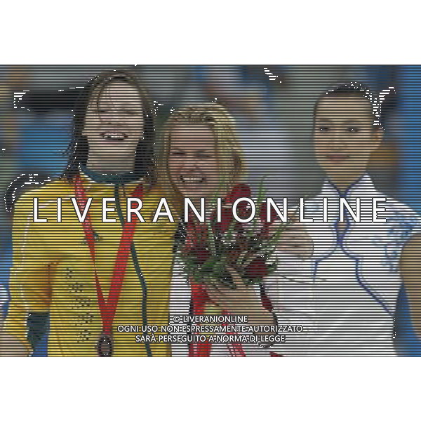 Pechino -08-2008 Giochi Olimpici Pechino Beijing 2008 finali nuoto nella foto steffen britta (GER) oro 50 m stile libero e trickett elizabeth (AUS) bronzo ph marco luzzani/ag aldo liverani s.a.s.