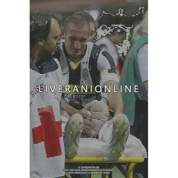 Milan - Juventus Trofeo Berlusconi 17-08-2008 Nella foto: giorgio chiellini dolorante esce dal campo in barella infortunato ©Manuela Viganti/Press Photo/Ag. Aldo Liverani Sas