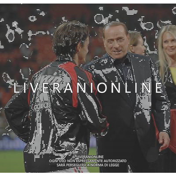 Trofeo Luigi Berlusconi 2008 Milano - 17.08.2008 Milan-Juventus Nella Foto:BERLUSCONI SI CONGRATULA CON INZAGHI /Ph.Vitez-Ag. Aldo Liverani