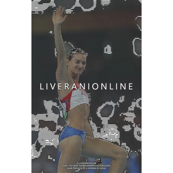 Pechino -08-2008 Giochi Olimpici Pechino Beijing 2008 finale salto con asta femminile nella foto Yelena Isinbayeva (RUSSIA) medaglia d\'oro record del mondo nel salto con l\'asta 5,05 ph marco luzzani/ag aldo liverani s.a.s.
