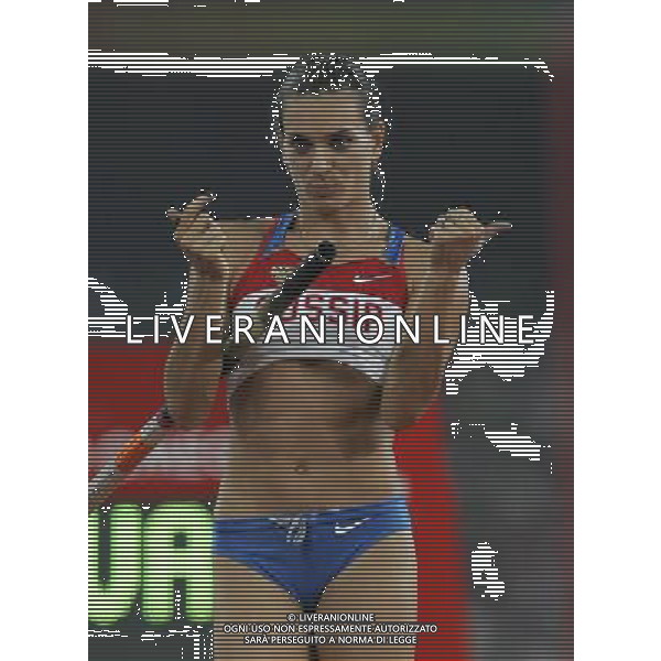 Pechino -08-2008 Giochi Olimpici Pechino Beijing 2008 finale salto con asta femminile nella foto Yelena Isinbayeva (RUSSIA) medaglia d\'oro record del mondo nel salto con l\'asta 5,05 ph marco luzzani/ag aldo liverani s.a.s.