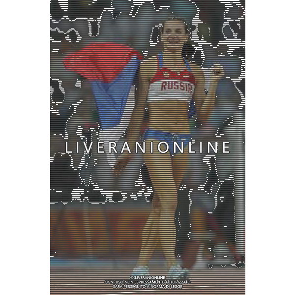 Pechino -08-2008 Giochi Olimpici Pechino Beijing 2008 finale salto con asta femminile nella foto Yelena Isinbayeva (RUSSIA) medaglia d\'oro record del mondo nel salto con l\'asta 5,05 ph marco luzzani/ag aldo liverani s.a.s.