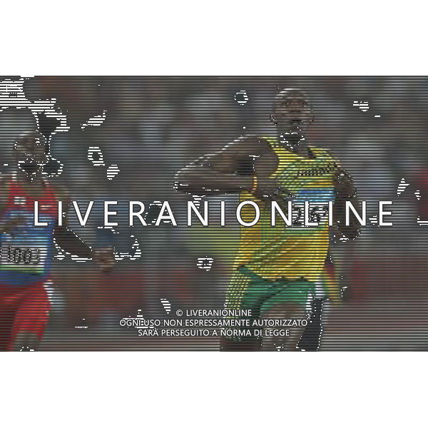 Pechino 20-08-2008 Giochi Olimpici Pechino Beijing 2008 atletica finale 200 m uomini nella foto usain bolt (JAM) oro e record del mondo sui 200 m maschili ph marco luzzani/ag aldo liverani s.a.s.