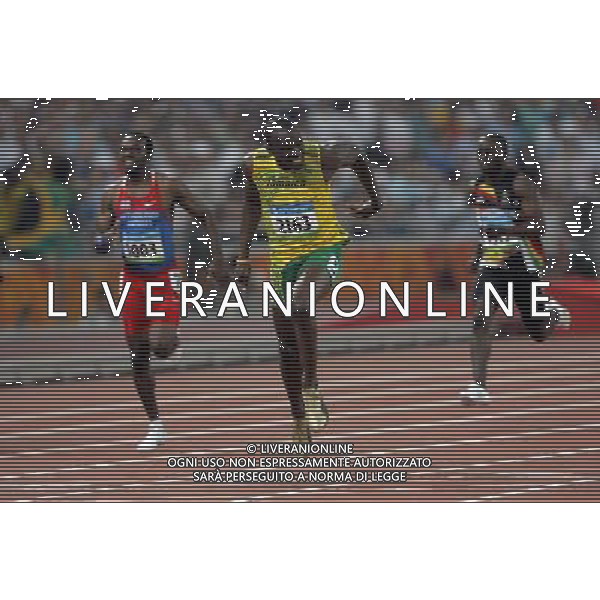 Pechino 20-08-2008 Giochi Olimpici Pechino Beijing 2008 atletica finale 200 m uomini nella foto usain bolt (JAM) oro e record del mondo sui 200 m maschili ph marco luzzani/ag aldo liverani s.a.s.