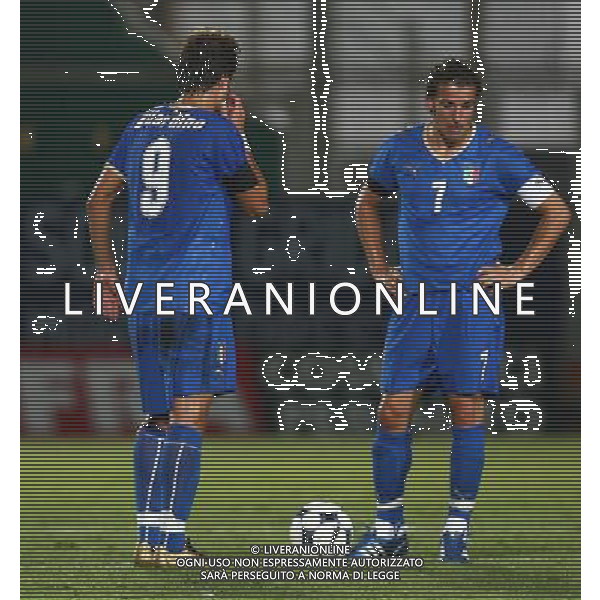 Italia - Austria Amichevole di calcio a Nizza 20/08/2008 Nella foto Alessandro del piero e alberto gilardino a centro campo dopo il gol subito Foto Luca Ghidoni/Ag. Aldo Liverani
