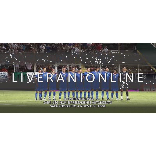 Italia - Austria Amichevole di calcio a Nizza 20/08/2008 Nella foto la formazione italiana schierata per il minuto di silenzio per la morte del Presidente della Roma Franco Sensi Foto Luca Ghidoni/Ag. Aldo Liverani