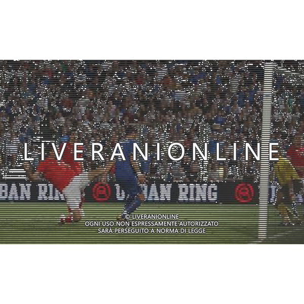 Italia - Austria Amichevole di calcio a Nizza 20/08/2008 Nella foto il gol di Alberto Gilardino del 1-2 Foto Luca Ghidoni/Ag. Aldo Liverani