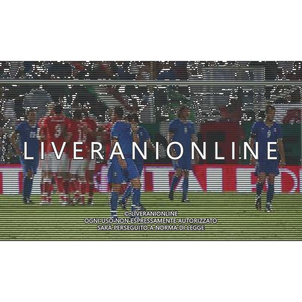 Italia - Austria Amichevole di calcio a Nizza 20/08/2008 Nella foto la delusione di alessandro del piero dopo il gol subito e l\'esultanza dei giocatori dell\'austria Foto Luca Ghidoni/Ag. Aldo Liverani