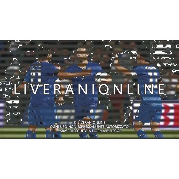 Italia - Austria Amichevole di calcio a Nizza 20/08/2008 Nella foto esultanza dopo il gol di Alberto Gilardino festeggiato da andrea pirlo e antonio di natale Foto Luca Ghidoni/Ag. Aldo Liverani