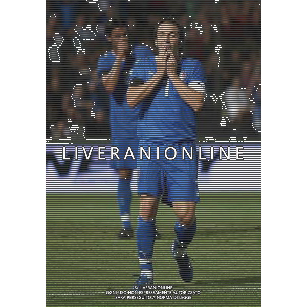 Italia - Austria Amichevole di calcio a Nizza 20/08/2008 Nella foto l\'espressione di delusione di alessandro del piero dopo la grande occasione mancata nel secondo tempo Foto Luca Ghidoni/Ag. Aldo Liverani