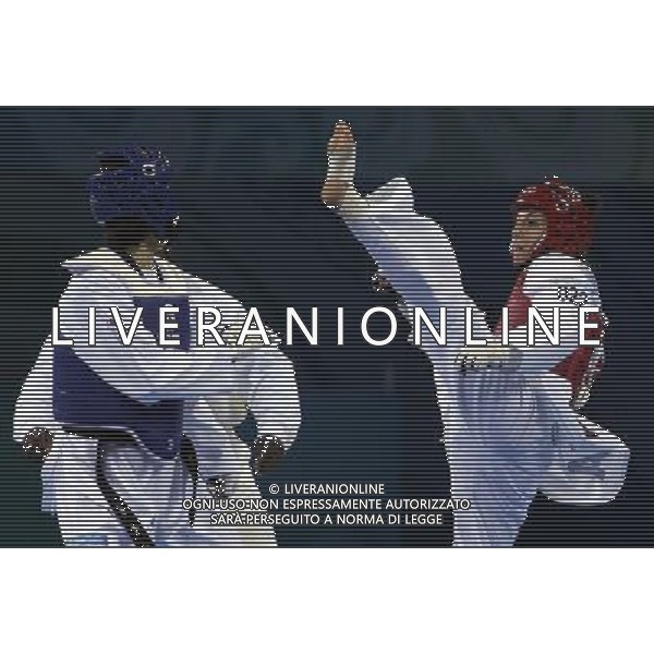 Pechino -08-2008 Giochi Olimpici Pechino Beijing 2008 semifinale femminile taekwondo nella foto veronica calabrese (ITA) e Sujeong Lim (KOR) ph marco luzzani/ag aldo liverani s.a.s.