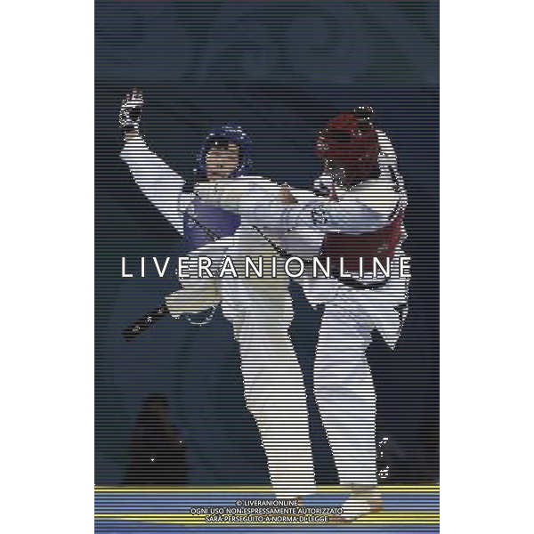 Pechino -08-2008 Giochi Olimpici Pechino Beijing 2008 semifinale femminile taekwondo nella foto veronica calabrese (ITA) e Sujeong Lim (KOR) ph marco luzzani/ag aldo liverani s.a.s.