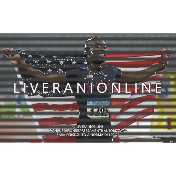 Pechino -08-2008 Giochi Olimpici Pechino Beijing 2008 atletica nella foto la gioia per l\' oro di LaShawn Merritt (USA) ph marco luzzani/ag aldo liverani s.a.s.