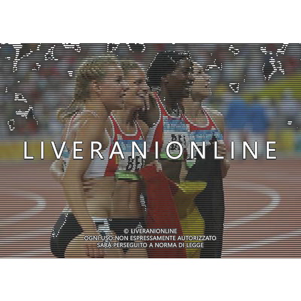 Pechino -08-2008 Giochi Olimpici Pechino Beijing 2008 finali atletica nella foto borlee olivia, marien hanna, ouedraogo elodie e gevaert kim (BEL) argento staffetta 4 x 100 m femminile ph marco luzzani/ag aldo liverani s.a.s.