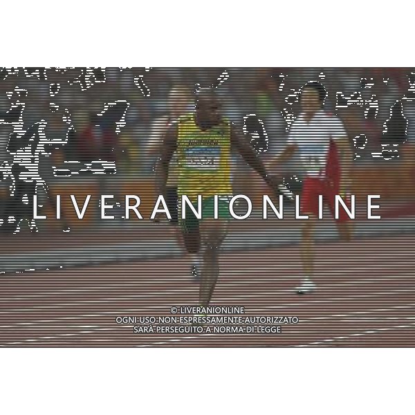 Pechino -08-2008 Giochi Olimpici Pechino Beijing 2008 finali atletica nella foto asafa powell (JAM) oro e record del mondo nella staffetta 4 x 100 m uomini ph marco luzzani/ag aldo liverani s.a.s.