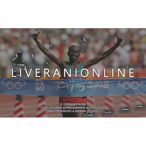 Pechino 24-08-2008 Giochi Olimpici Pechino Beijing 2008 maratona olimpica nella foto wansiru samuel kamu (KEN) oro ph marco luzzani/ag aldo liverani s.a.s.