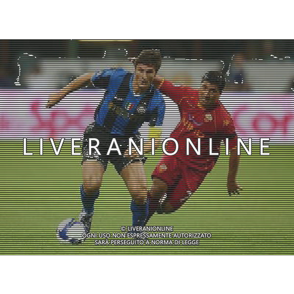Supercoppa Italiana 2008 Milano - 24.08.2008 Inter-Roma Nella Foto: javier Zanetti e david Pizarro Ph.Ghidoni-Ag. Aldo Liverani