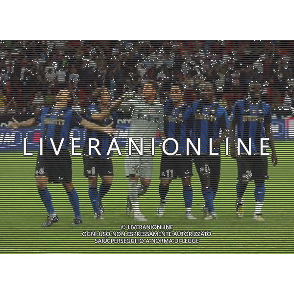 Inter-Roma Supercoppa Italiana 2008 Milano - 24.08.2008 Nella Foto: esultanza a fine gara di Julio Cesar con i compagni Ph. CF/Ag. Aldo Liverani