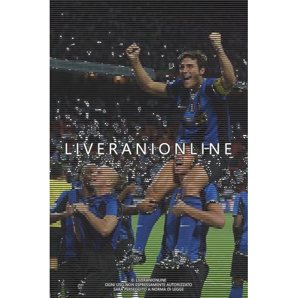 Inter-Roma Supercoppa Italiana 2008 Milano - 24.08.2008 Nella Foto: esultanza a fine gara di javier zanetti e hernan crespo Ph. CF/Ag. Aldo Liverani