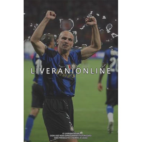 Inter-Roma Supercoppa Italiana 2008 Milano - 24.08.2008 Nella Foto: esultanza a fine gara di esteban cambiasso Ph. CF/Ag. Aldo Liverani