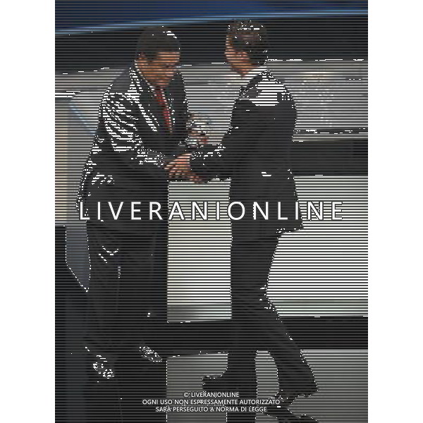 Champions League 2008/2009 - Sorteggio Fase a Gironi Montecarlo - 28.08.2008 Nella Foto:EUSEBIO PREMIA RONALDO COME MIGLIO ATTACCANTE /Ph.Vitez-Ag. Aldo Liverani