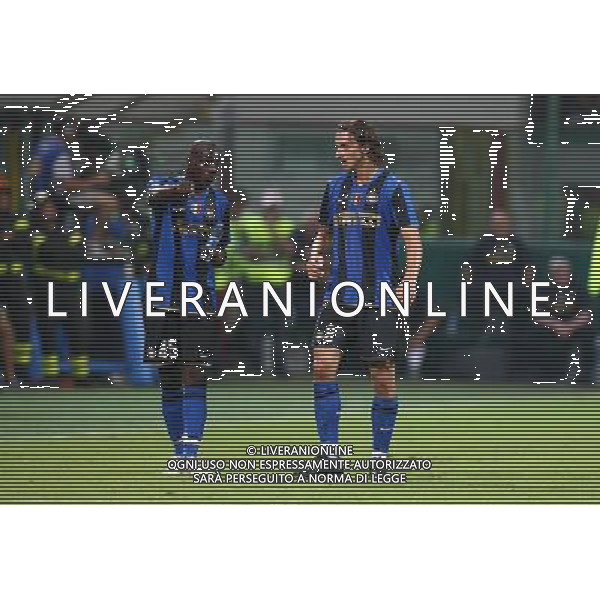 Foto Aldo Liverani/Luca Ghidoni Milano 24/08/2008 Calcio Supercoppa Italiana 2008-2009 Inter-Roma Nella foto Mario Balotelli e Zlatan Ibrahimovic © AG. ALDO LIVERANI SAS