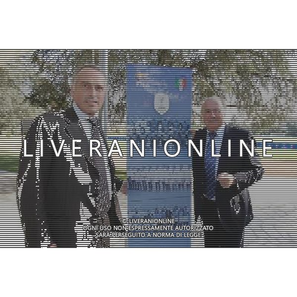 Raduno Nazionale Italiana Coverciano(FI) - 02.09.2008 Cerimonia di Consegna Logo Fifa Nella Foto: joseph Blatter e Giancarlo Abete /Ph.Vitez-Ag. Aldo Liverani