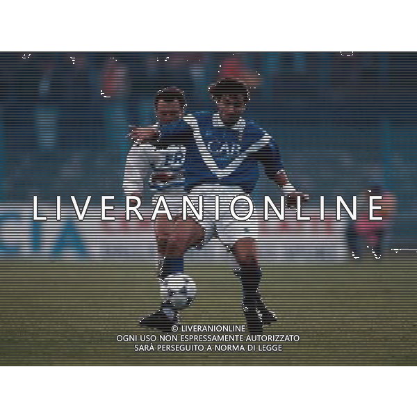 Stefano Borgonovo Calciatore del Como con Pietro Vierchowod (Sampdoria) nel 1994 ph archivio Ag. Aldo Liverani Sas 