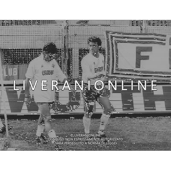 Stefano Borgonovo Calciatore con Roberto Baggio - Fiorentina 1988/1989 ph archivio Ag. Aldo Liverani Sas 