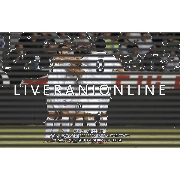 Cipro-Italia Qualificazioni ai Campionati Mondiali 2010 - Gruppo 8 Larnaca - 06.09.2008 Nella Foto: ABBRACCI ESULTANZA DOPO IL GOL DI ANTONIO DI NATALE DEL 0-1 /Ph.Vitez-Ag. Aldo Liverani