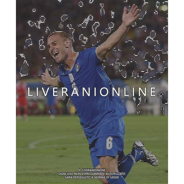 Italia - Georgia Qualificazione Mondiali 2010 - Udine 10/09/2008 nella foto esultanza dopo il secondo gol di daniele de rossi del 2-0 ph ghidoni/Ag. Aldo Liverani sas